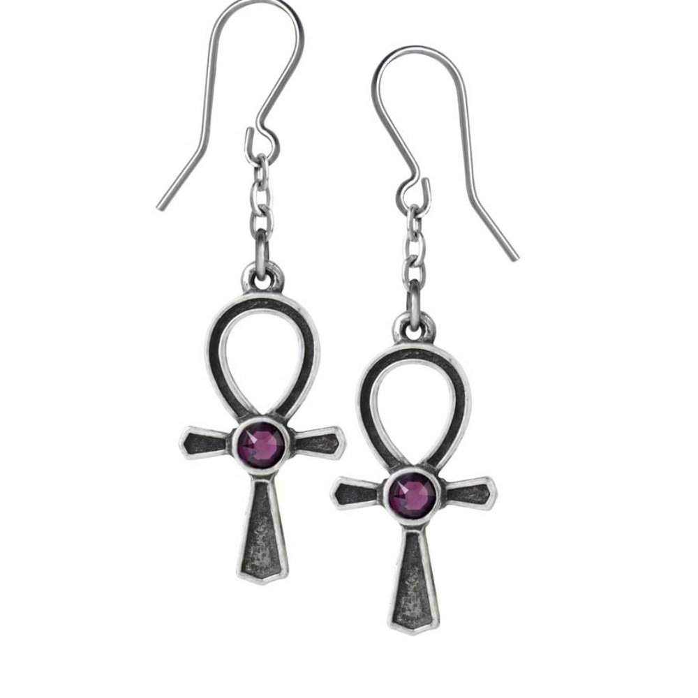Alchemy Gothic Ankh Of Osiris Dangling Earrings